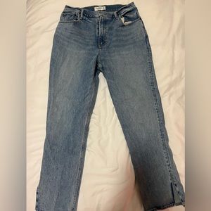 Abercrombie and Fitch 90s Ultra High Rise Split Hem Jeans